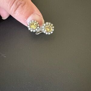 ✨ Sabika Grace Drop Earrings – Yellow Crystal Halo